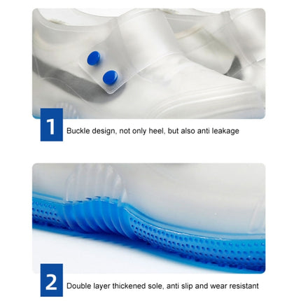 Low Toe Shoe Covers Men And Women Non-Slip Thick Bottom Flip Buckle Waterproof Rain Boots, Size: