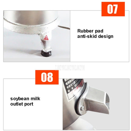 Household Stainless Steel Refiner Large Capacity  Slurry Separation Fresh Grinding Soymilk Tofu Machine, CN Plug