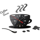 Home DIY 3D Stereo Decorative Fashion Coffee Wall Clock Acrylic Mirror Wall Sticker Coffee Clock