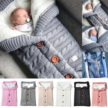 Warm Soft Cotton Knitting Envelope Newborn Baby Sleeping Bag