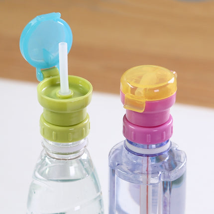 Children Portable Bottled Drinks Anti-overflow Anti-squash Replacement Straw Cap - DealBuddy