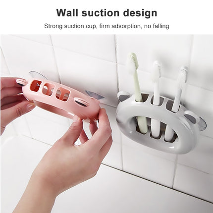 Wall-mounted Bathroom Wall Hanging Rack Creative Couple Suction Cup Toothbrush Shelf Holder