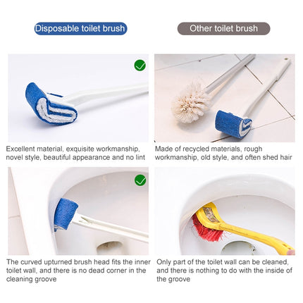 No Dead Corner Soft Bristles Disposable Toilet Brush, White, Black, Blue, Green - DealBuddy
