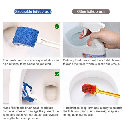 No Dead Corner Soft Bristles Disposable Toilet Brush, White, Black, Blue, Green - DealBuddy