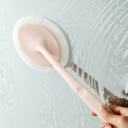 Bathroom Long Handle Cleaning Sponge Brush Floor Tile Decontamination Scouring Pad