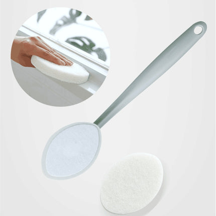 Bathroom Long Handle Cleaning Sponge Brush Floor Tile Decontamination Scouring Pad