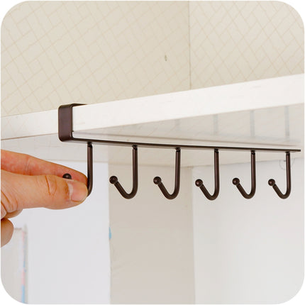 2 PCS Hooks Storage Rack Cup Towel Hanging Holder Bathroom Kitchen Cabinet Organizer