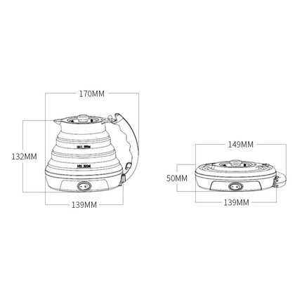 Portable Folding Silicone Intelligent Constant Temperature Travel Camping Electric Kettle