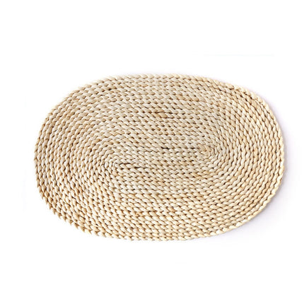 2 PCS Non-slip Natural Corn Woven Thickening Insulated Tea Mat Table Heat-resistant Casserole Mat