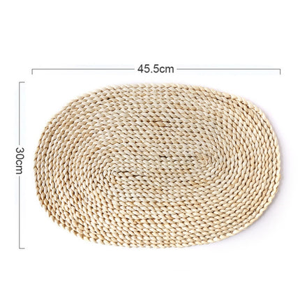 2 PCS Non-slip Natural Corn Woven Thickening Insulated Tea Mat Table Heat-resistant Casserole Mat