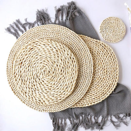 2 PCS Non-slip Natural Corn Woven Thickening Insulated Tea Mat Table Heat-resistant Casserole Mat - DealBuddy