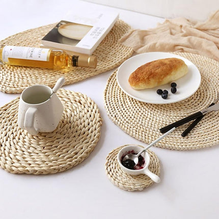 2 PCS Non-slip Natural Corn Woven Thickening Insulated Tea Mat Table Heat-resistant Casserole Mat - DealBuddy