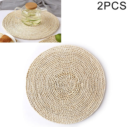 2 PCS Non-slip Natural Corn Woven Thickening Insulated Tea Mat Table Heat-resistant Casserole Mat - DealBuddy