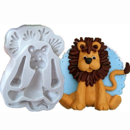 2 PCS 3D Animal Shape Silicone Form Fondant Cake Biscuit Molds, 3D Animal Shape(Lion) - DealBuddy