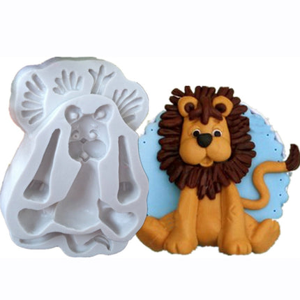 2 PCS 3D Animal Shape Silicone Form Fondant Cake Biscuit Molds, 3D Animal Shape(Lion) - DealBuddy
