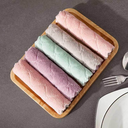 Kitchen Rag Double-sided Water-absorbing Wipe Sink Dish Rag?Non Stick Oil Furniture Cleaning Cloth