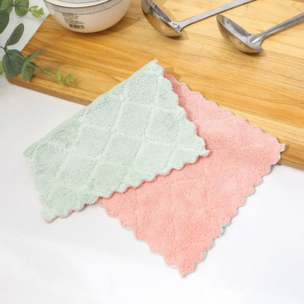 Kitchen Rag Double-sided Water-absorbing Wipe Sink Dish Rag?Non Stick Oil Furniture Cleaning Cloth