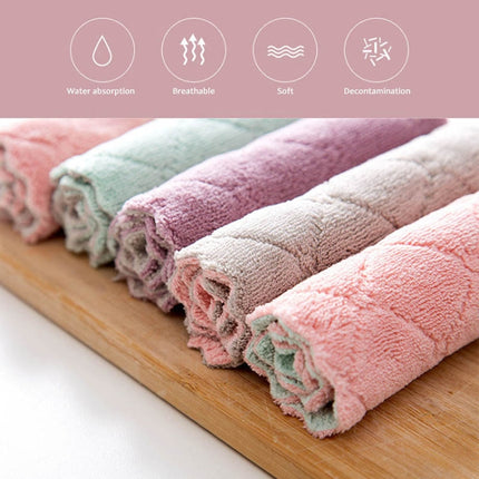 Kitchen Rag Double-sided Water-absorbing Wipe Sink Dish Rag?Non Stick Oil Furniture Cleaning Cloth