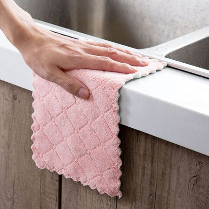 Kitchen Rag Double-sided Water-absorbing Wipe Sink Dish Rag?Non Stick Oil Furniture Cleaning Cloth
