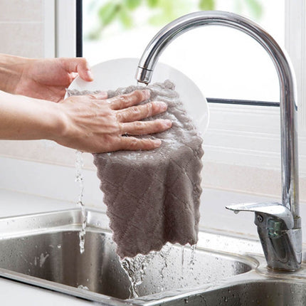 Kitchen Rag Double-sided Water-absorbing Wipe Sink Dish Rag?Non Stick Oil Furniture Cleaning Cloth