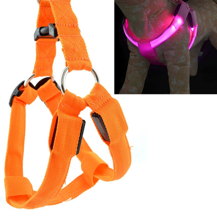 Double Sided LED Light Pet Harness Nylon Cat Dog Chest Strap Leash, S, M - DealBuddy