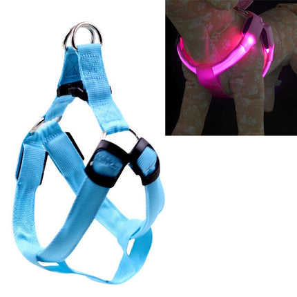 Double Sided LED Light Pet Harness Nylon Cat Dog Chest Strap Leash, S, M - DealBuddy