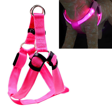 Double Sided LED Light Pet Harness Nylon Cat Dog Chest Strap Leash, S, M - DealBuddy