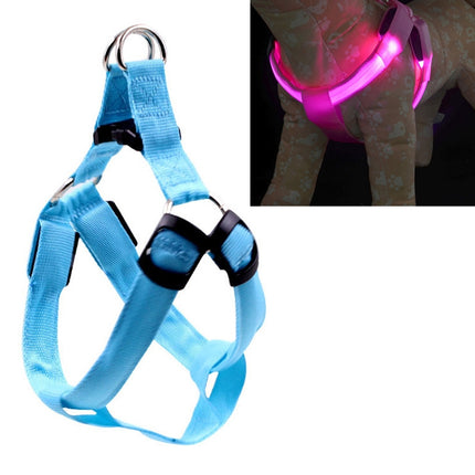 Double Sided LED Light Pet Harness Nylon Cat Dog Chest Strap Leash, S, M - DealBuddy