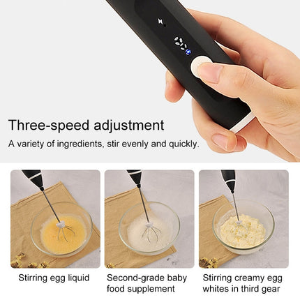 Kitchen Electric Hand-held Egg Beater Milk Coffee Mixer Stainless Steel Mini Handle Mixer