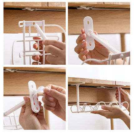 Cable Wire Rack Table Bottom Hanging Basket Shelf Organizing Plug-in Cable Board Storage Rack