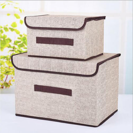 2 in 1 Cotton Fabric Cube Storage Box Embroidery Laundry Basket Cupboard Showcase Holder Toys Organizer