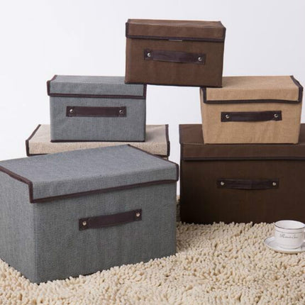 2 in 1 Cotton Fabric Cube Storage Box Embroidery Laundry Basket Cupboard Showcase Holder Toys Organizer