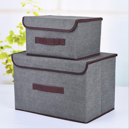 2 in 1 Cotton Fabric Cube Storage Box Embroidery Laundry Basket Cupboard Showcase Holder Toys Organizer