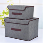 2 in 1 Cotton Fabric Cube Storage Box Embroidery Laundry Basket Cupboard Showcase Holder Toys Organizer