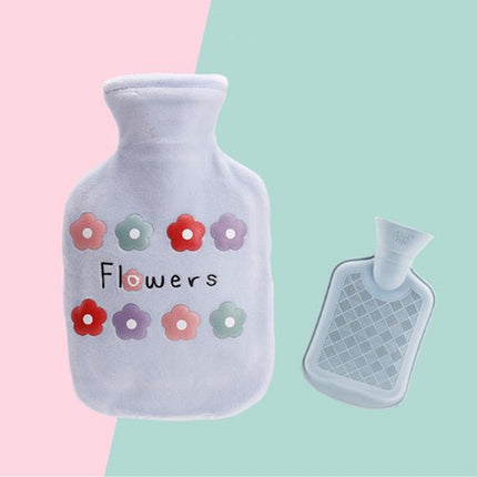 Cartoon Flowers Plush Hot Water Bottle Bag Injection Water Hand Warmer - DealBuddy