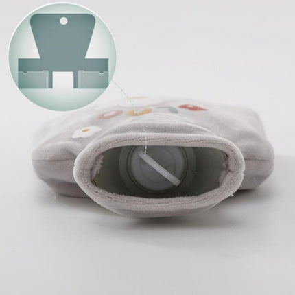 Cartoon Flowers Plush Hot Water Bottle Bag Injection Water Hand Warmer