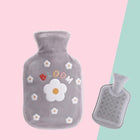 Cartoon Flowers Plush Hot Water Bottle Bag Injection Water Hand Warmer