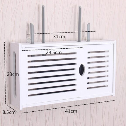 Wifi Router Box PVC Wall-mounted Shelf Hanging Board Bracket Storage Box