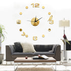 Art Wall Clock Background Wall Stickers TV Wall Stickers 3D Bird Leaves Wall Clock Home Accessories