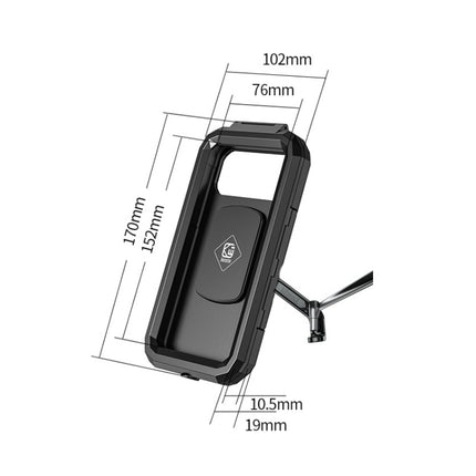 Kewig Bicycle Motorcycle Rearview Mirror Waterproof Box Touch Screen Phone Holder