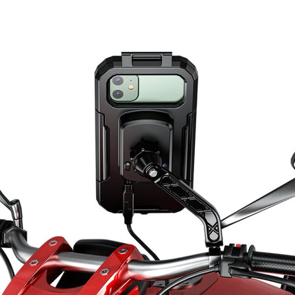 Kewig Bicycle Motorcycle Rearview Mirror Waterproof Box Touch Screen Phone Holder
