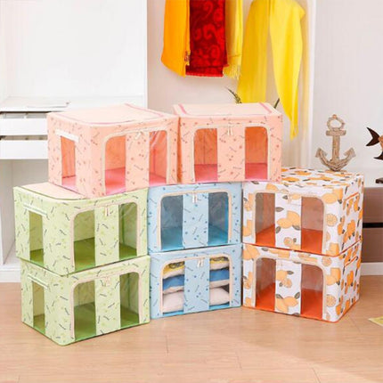 Folding Storage Box Non Woven Fabric With Zipper Moisture-proof Clothes Storage Box, 44L 50x40x22cm, 55L 50x40x28cm, 66L 50x40x33cm, 80L 60x40x32cm, 100L 60x42x40cm, 125L 70x42x40cm - DealBuddy
