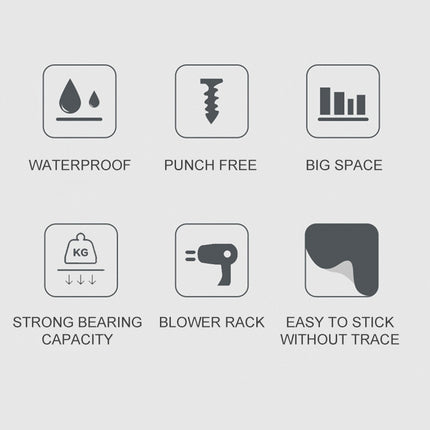 Hairdryer Hanger Free Punch Wall Mounted Bathroom Multi-function Toilet Storage Rack