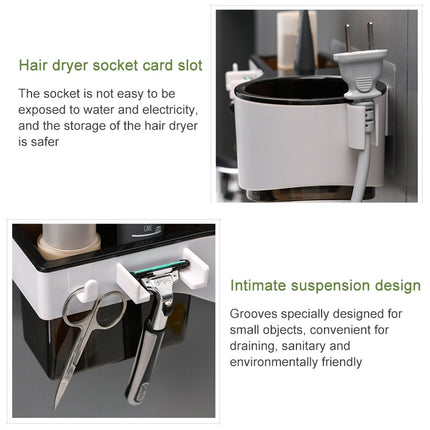 Hairdryer Hanger Free Punch Wall Mounted Bathroom Multi-function Toilet Storage Rack