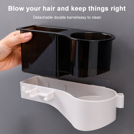Hairdryer Hanger Free Punch Wall Mounted Bathroom Multi-function Toilet Storage Rack
