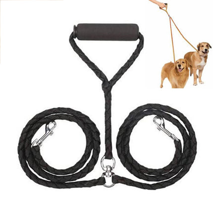 Double Dog Leashes Anti-winding Pet Traction Rope, 1.4m - DealBuddy