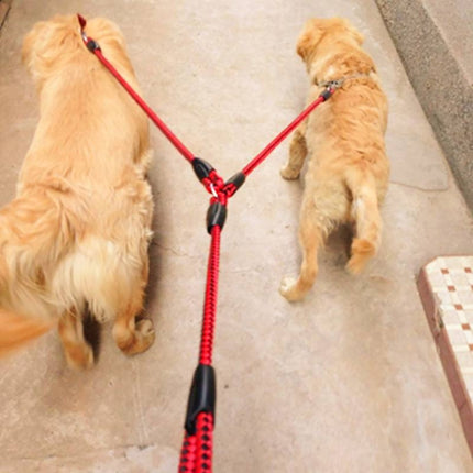 Double Dog Leashes Anti-winding Pet Traction Rope, 1.4m - DealBuddy