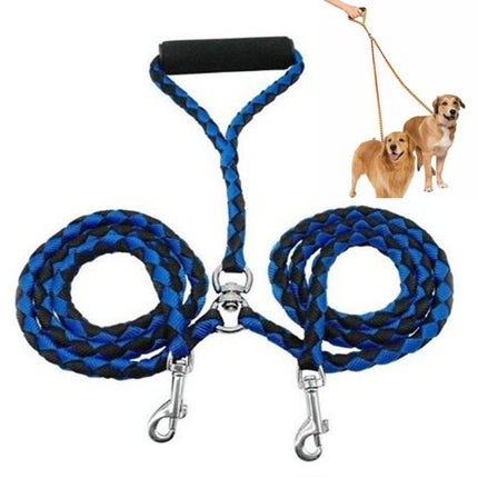 Double Dog Leashes Anti-winding Pet Traction Rope, 1.4m - DealBuddy