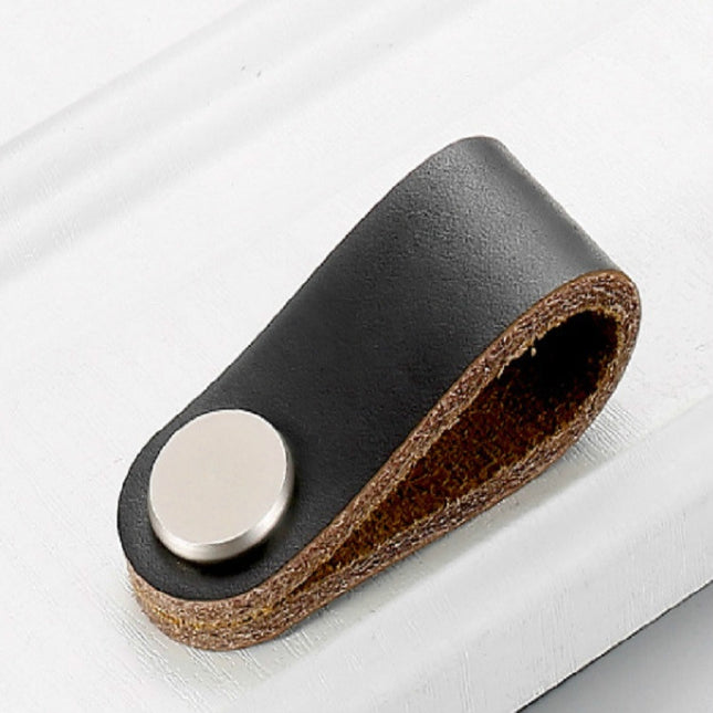 Kitchen Cabinet Wardrobe Leather Door Handle Drawer Pull, Black Single Hole, Black 96, Black 128 - DealBuddy