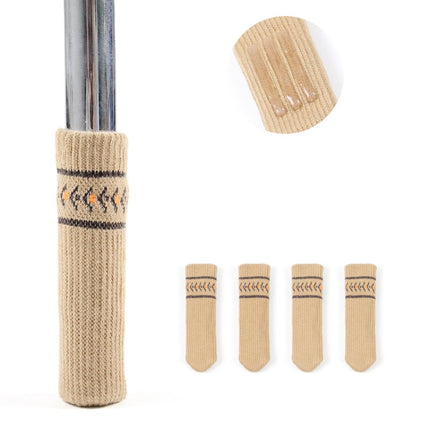 4pcs/pack Chair Legs Knitted Non-Slip Floor Protection Cap Anti-Scratch Socks Cover